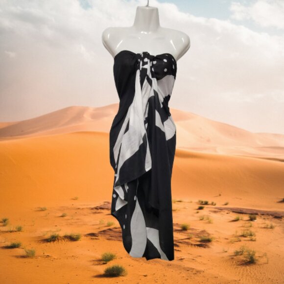 Womens Sarong Pareo Cotton Wrap HandPainted Batik Wrapskirt Beachwear -NEW - Picture 2 of 6